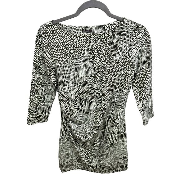 J. McLaughlin Side Ruched Stretch Tunic Top Women's S Python Print 3/4 Sleeve - Picture 2 of 12